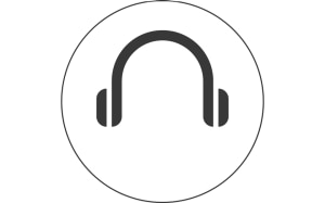 Ícone de fone de ouvido áudio sem microfone
