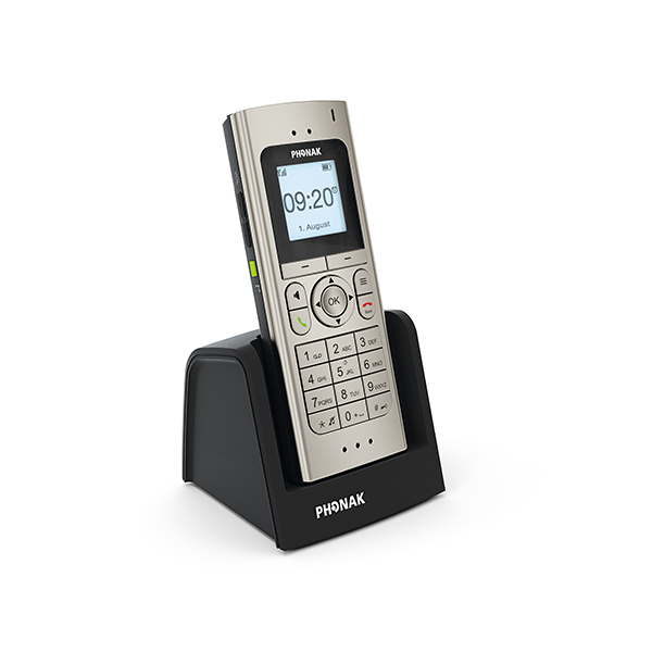 DECT II Phone in Base Perspective