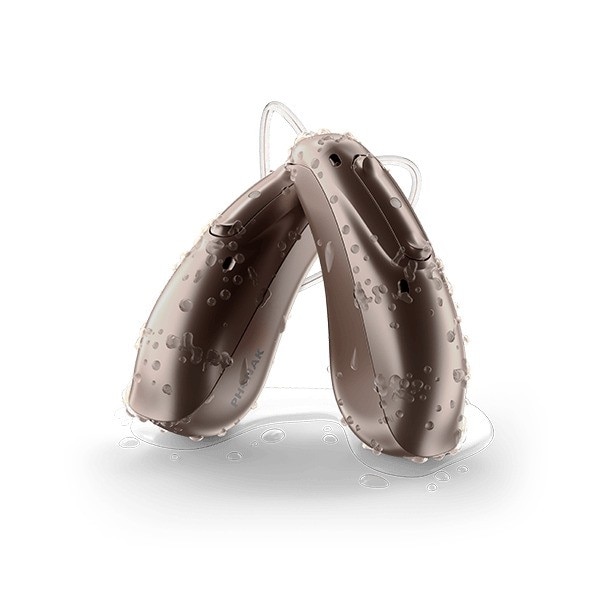 Phonak Audéo Life Lumity - waterproof hearing aid with water droplets