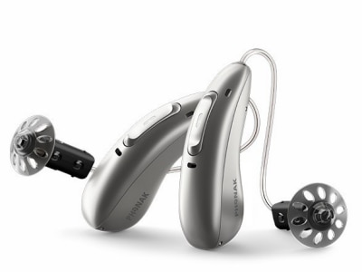 audéo fit hearing aid with health data tracking plus universal connectivity