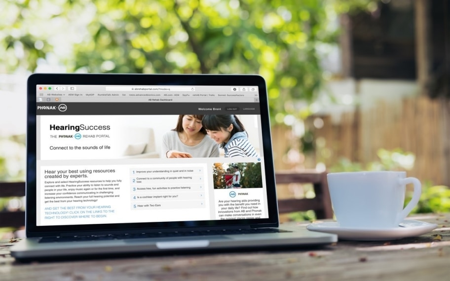 Écran affichant le Blog de Phonak sur l’audiologie