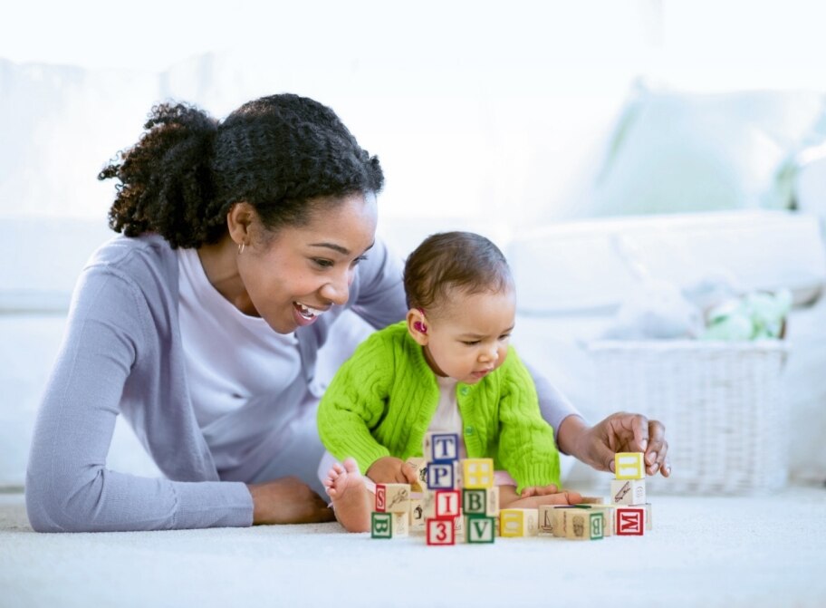 Mother and Kid playing