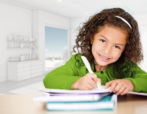 Hispanic girl at school