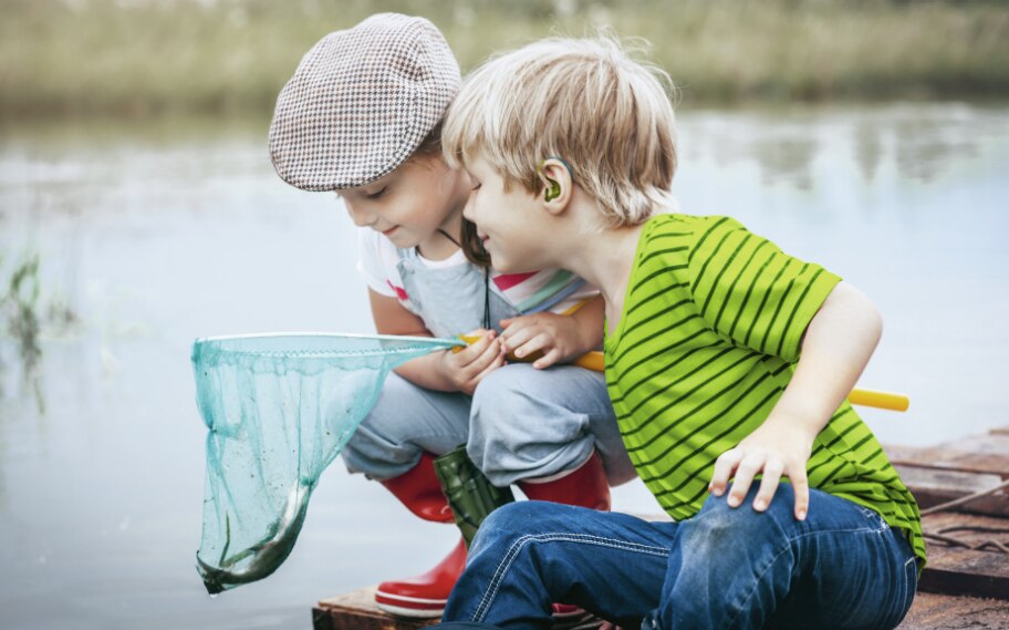 Pediatric - Girl and boy fishing